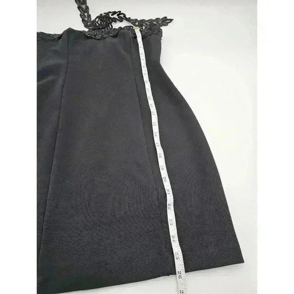 Vtg Roberta Women's 5/6 Black Halter Neck Fitted Formal Mini Dress - Picture 10 of 12